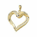 14K Yellow 1/4 CTW Diamond Heart Pendant